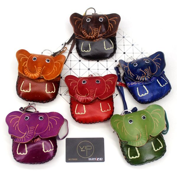 

натуральная кожа монета кошельки кошельки женщины милые животные слон модель дизайн коровьей клатч изменение кошелек девушки монеты сумки ме, Black