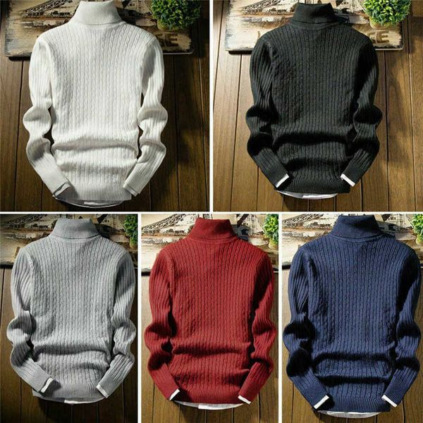 

sweater winter turtleneck shirts slim pullover neck men's knit high jumper, White;black