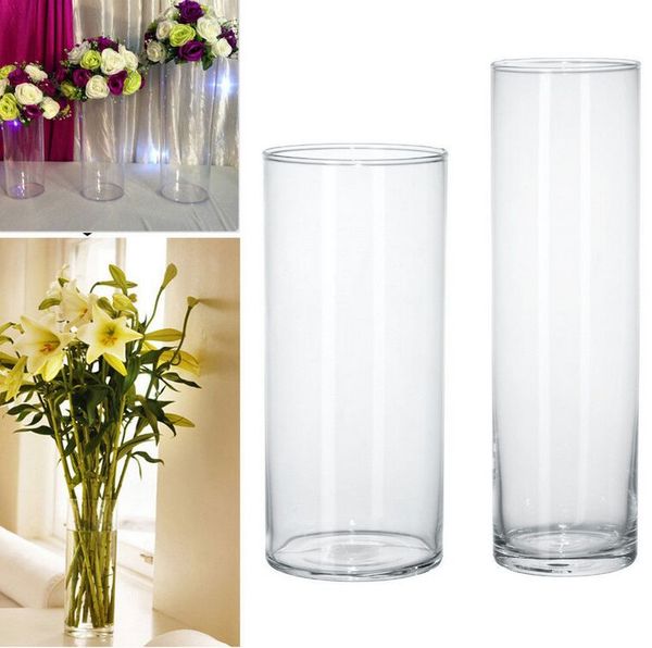 Plastic Clear Round Cylinder Vase Bottle Hanging Vase For Plant