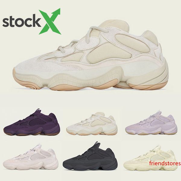 

soft vision 500 stone bone white running shoes mens womens super moon yellow utility black blush salt kanye west designer sports sneakers