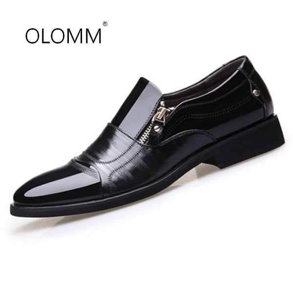 

new mens business pointed head dress men's shoes large size men dress shoes leather man zapatos de hombre, Black