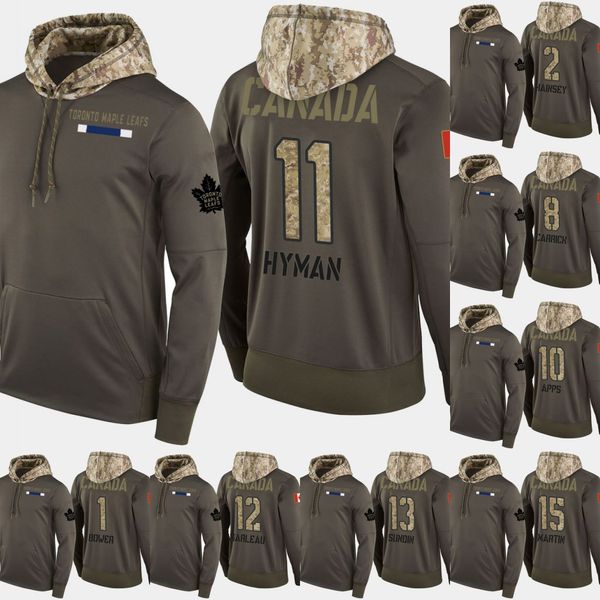 

Toronto Maple Leafs Salute To Service Hoodies 2 Ron Hainsey 3 Justin Holl 11 Zach Hyman 16 Mitch Marner Hockey Sweatershirt Jerseys