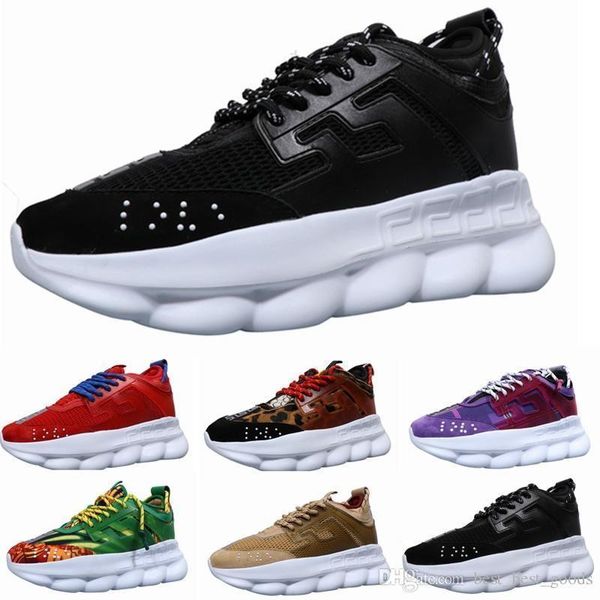 

new luxury chain reaction brand mens designer shoes trainers casual ace shoes lightweight chain-linked rubber designer sneakers size 35-45