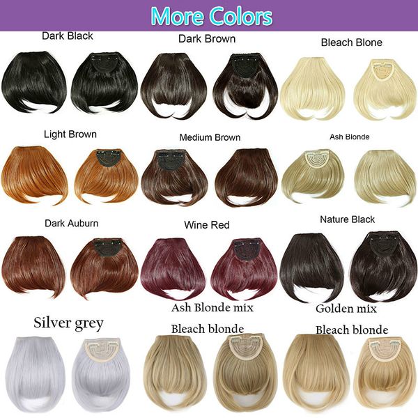 High Quality 8 Short Front Neat Bangs Clip In Bang Fringe Hair