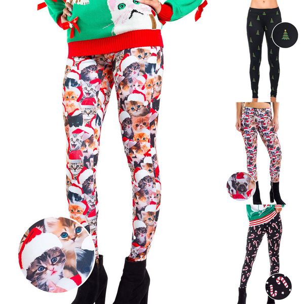 

women printed fitness leggings running gym stretch sports pants trousers autumn winter high waist large size women leggings, Black