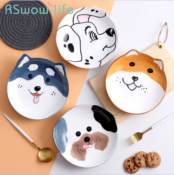 

children's cartoon cute animal ceramic plate baby breakfast dishes and plates dinner plates dessert snack plate for tableware