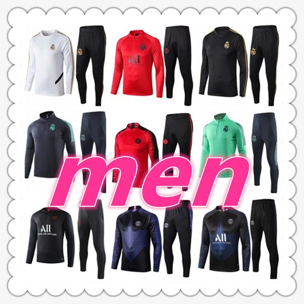 

Real madrid track uit real madrid training algerie 2019 2020 men trainer occer track uit football training uit jogging jacket, Black;red