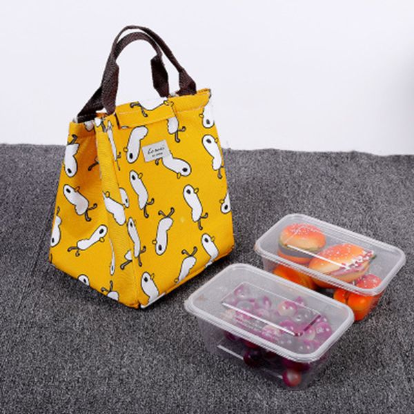 

new arrival creative travel portable lunch bag waterproof men women student lunch box thermo bag office school picnic cooler, Blue;pink