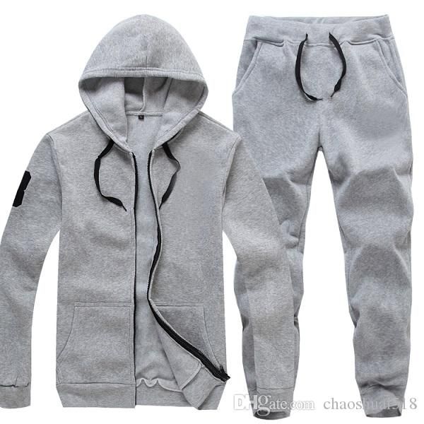 

2019 new elling new sports suit spring and autumn fashion sweater two piece men's loose leisure sportswear, Gray