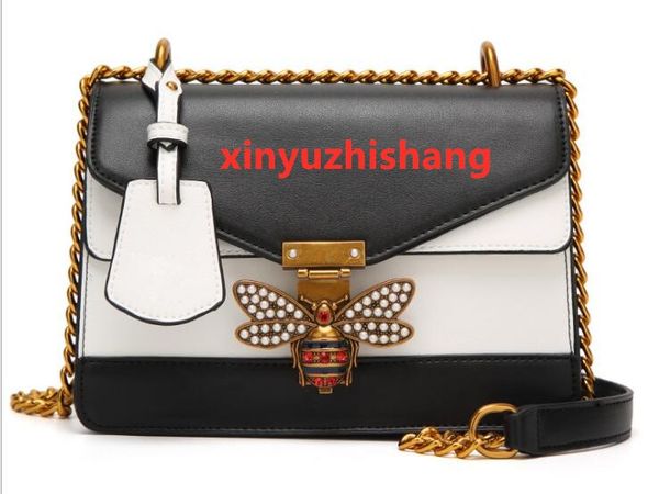 

xrx-4#new fashion contrast color chain bag leather diagonal shoulder bag leather bag handbag