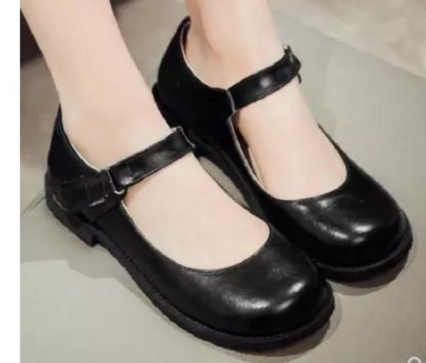 

2018 women's shoes in spring and autumn with new style flat bottom round head shallow mouth, Black
