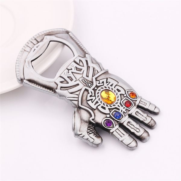 

the avenger 4 thanos gauntlet key rings beer openner infinity war metal keychain for men women charm jewelry accessories gifts, Silver