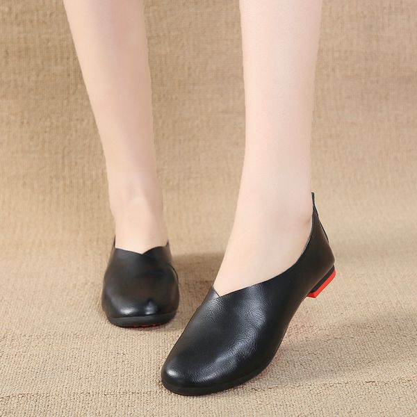 

spring/autumn new women shoes flats loafers shoes woman shallow fashion casual slip-on comfortable soft bottom size 35-43, Black