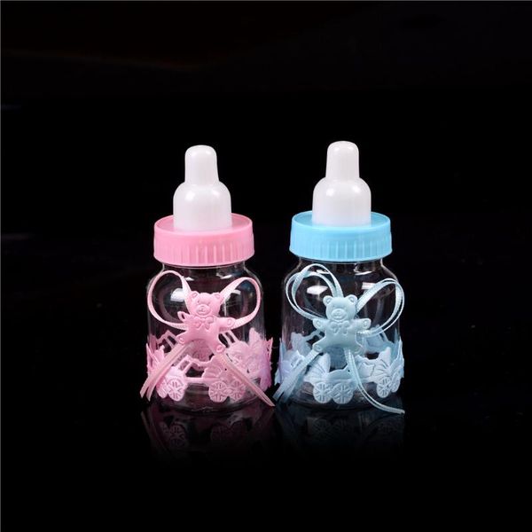 

12pcs fillable box bottle bear ribbon baby shower baptism christening birthday for party decorations wedding sugar candy box
