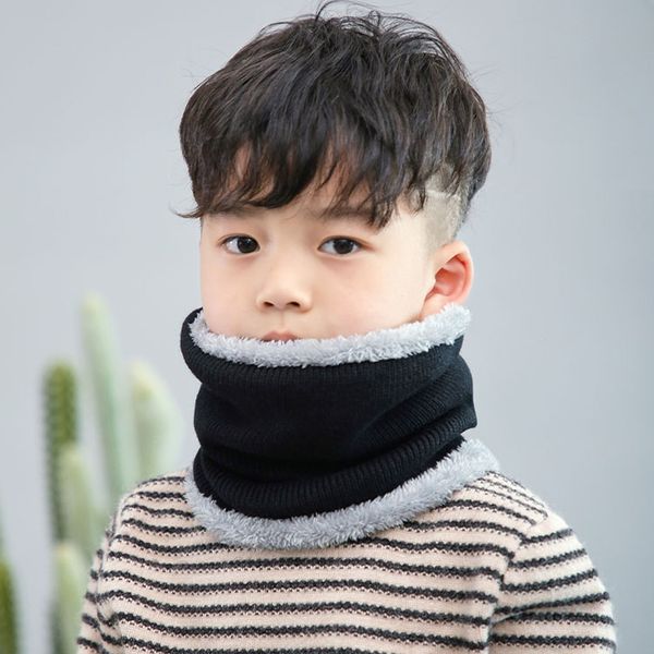 

fleece contrast colors knitted warm winter hats for kid hat+scarf two piece set l1127, Yellow