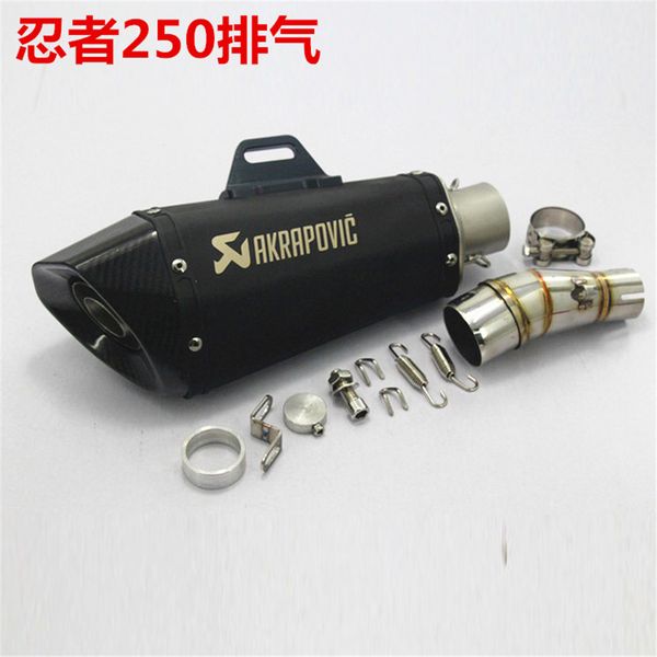 

universal gy6 motorcycle scooter modified akrapovic muffler exhaust pipe for cbr 125 250 cb400 cb600 yzf fz400 z750 racing