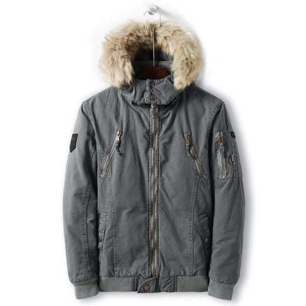 

2019 капюшоном мужские зимние пальто хлопка, Black