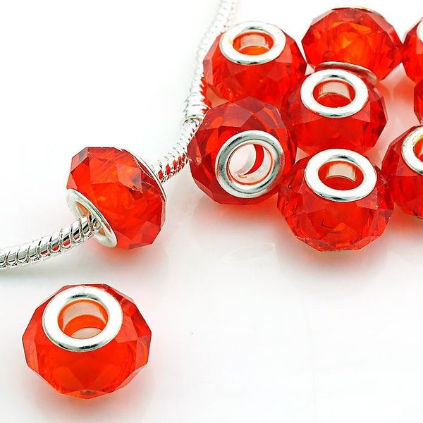 

fashion big hole beads polyhedron glass loose beads european brand charm bracelets for jewelry making diy accessories, Crystal