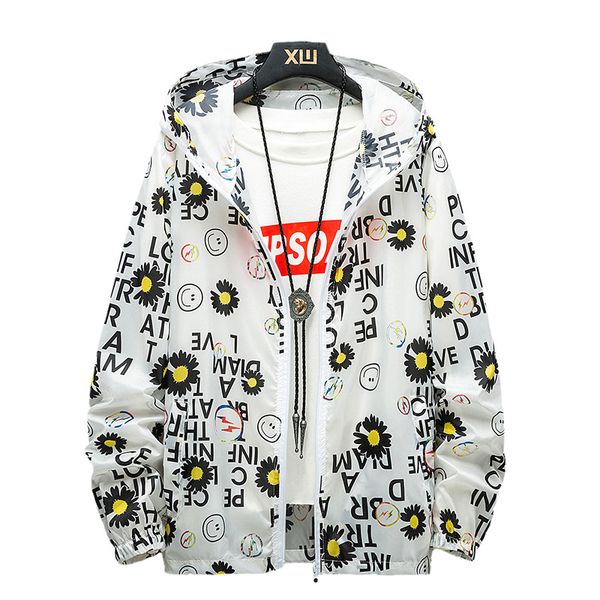 

graffiti smile face print daisy patchwork jackets streetwear hip hop casual baseball jacket hipster coats m-7xl, Black;brown