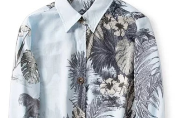 

women casual blouse turn down collar long sleeve floral print sweet blouse chemise shirt, White