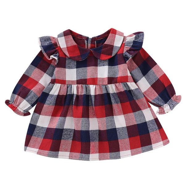 

baby girls dress warm lattice long-sleeve princess dress kids clothes children dresses for toddler baby christmas costume, Red;yellow