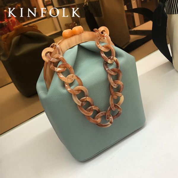 

acrylic clip fashion bucket bags thick women chain crossbodys bag female shoulder bag evening clutch purse lady handbags 2020