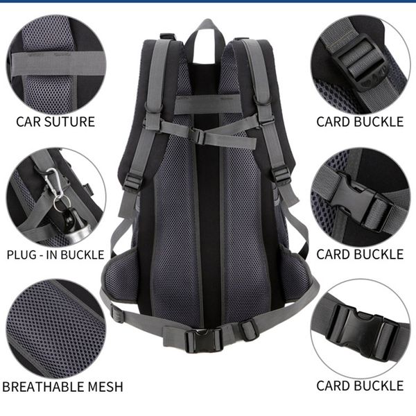 

45l большие походные рюкзаки альпинистская сумка водонепроницаемый для мужчин и женщин открытый дорожный рюкзак кемпинг оборудование прочный