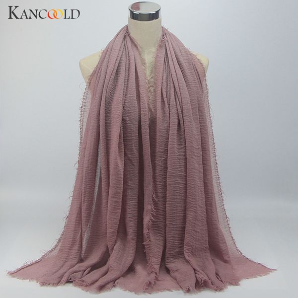 

kancoold scarf women viscose maxi crinkle cloud hijab scarf shawl soft islam muslim women 2018nov2