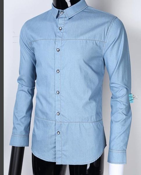 

zacoo yong horse повседневный кнопки slim fit вниз с длинным рукавом джинсовой рубашки, White;black