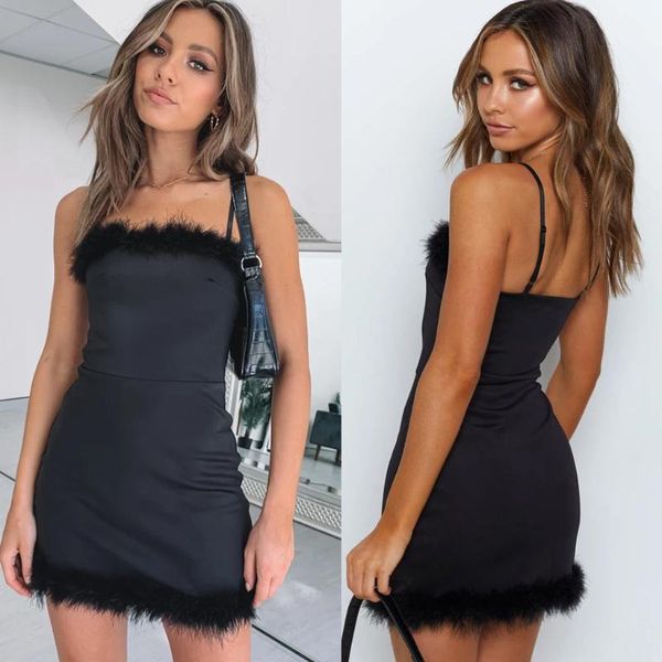 

casual dresses summer clothes for women sleeveless velvet patchwork party slim camis mini woman night vestidos de verano, Black;gray