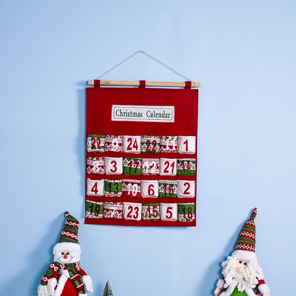 

christmas decorations creative printing multilayer candy storage bag christmas countdown calendar storage hanging bag