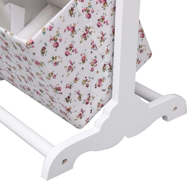 

3-tier basket shelf floral pattern 35 x 35 x 102 cm wood living room furniture