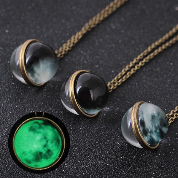 

дг! светятся в темноте светящиеся звезды серии планета луна кулон ожерелье кристалл стекло кабошон галактика рождественский подарок груза па, Silver