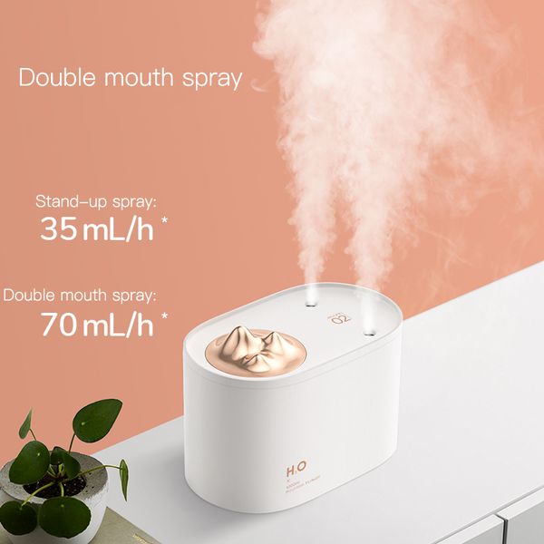 

1000ml humidifier wireless rechargeable aroma essential oil diffuser 3600mah built-in battery humidifier with 2 mist outlet home