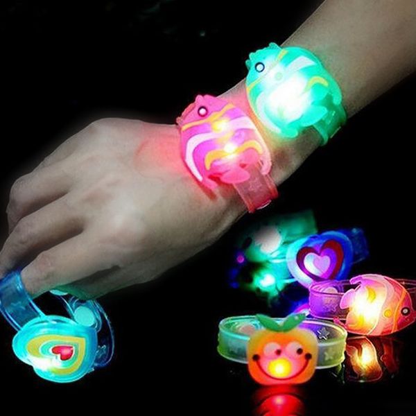 

creative cartoon kids luminous watch flash bangle children's wristband toys soft material novelty toys boys girls xmas gift