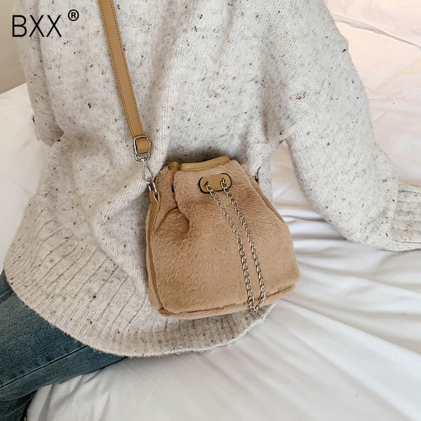

bxx] 2019 искусственный мех сумки для женщин сумка большой емкости зимы женщин плеча мешок мода женская сумка ковш a160
