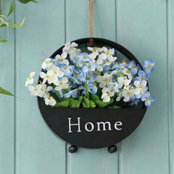 

retro iron wall hanging basket plant flower pot for home balcony yard decor