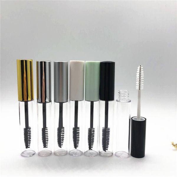 

10ml empty mascara bottle container tube with eyelash wand brush round eyelash bottles petg clear empty mascara packing bottles