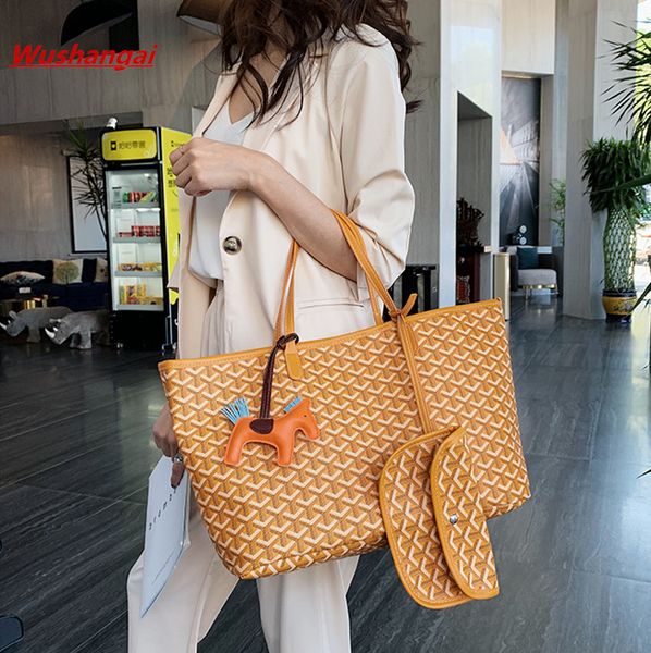 

2020 new designer trend casual dog tooth bag women composite handbag shoulder bag large capacity female travel tote