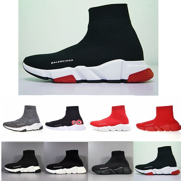 

2019 кроссовки Speed ​​Trainer Runner Black Red Top Quality Тройные черный Мода плоские носки сапоги Повседневная обувь Размер 36-48