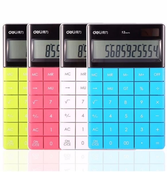 

Newest Newest 12 Digits Display Pocket Electronic Calculating Calculator Dual Power Students Children Gift