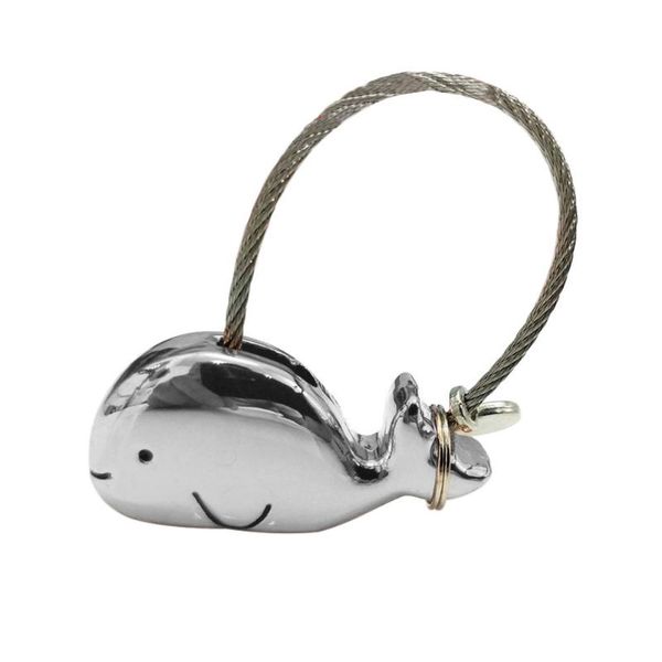 

polished romantic pendant charm kissing couple keychain gift wear resistant lovely fashion whale shape zinc alloy decorative, Silver