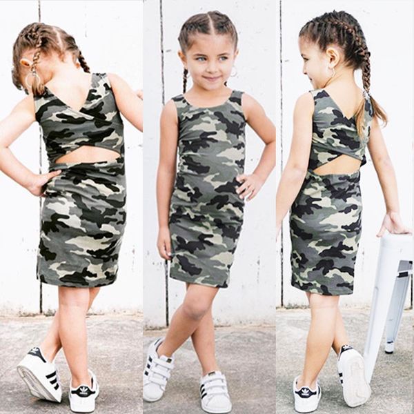 

2019 toddler dress kids baby girls camo backless dress clothes little gilr party casual dresssundress clothing outfit, Red;yellow