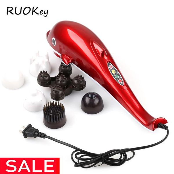 

электрический дельфин массажер массаж спины молоток вибрации инфракрасный палка ролик шейки матки массаж тела