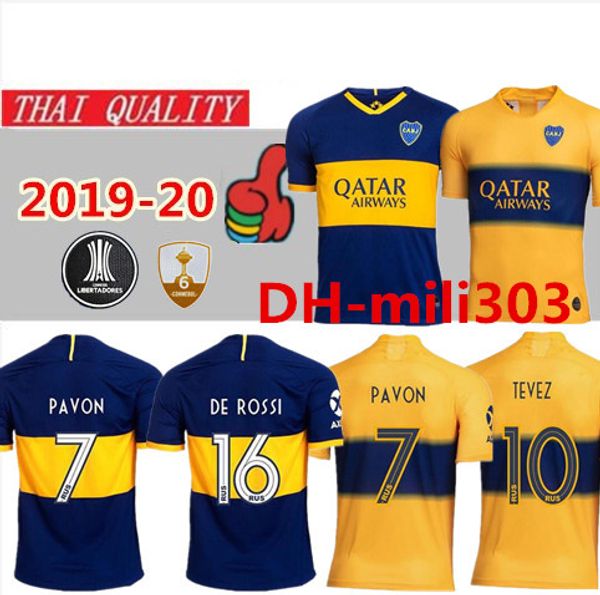 

2019 boca juniors soccer jersey home away 19 20 boca juniors gago osvaldo carlitos perez de rossi tevez pavon jrs sports football shirt, Black;yellow