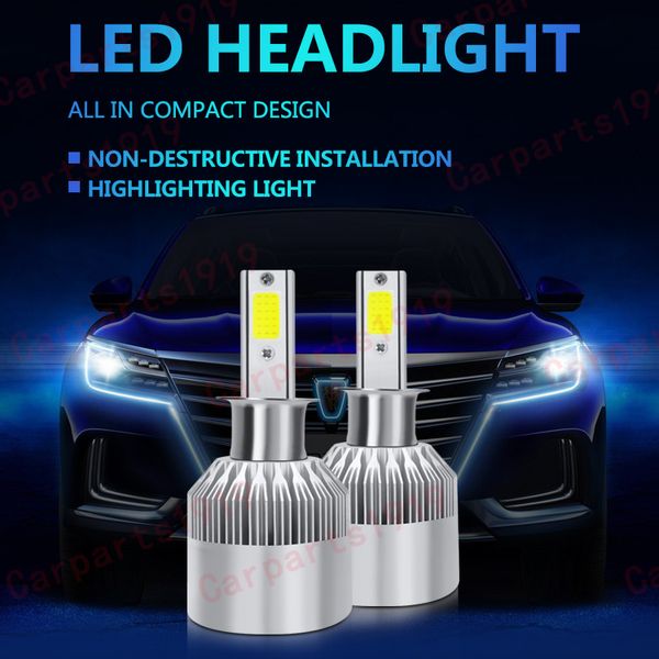 

1pcs 6000k car headlight h4 9006 9005 h1 h7 h11 car led headlight bulb kit cob bulb white high power modification