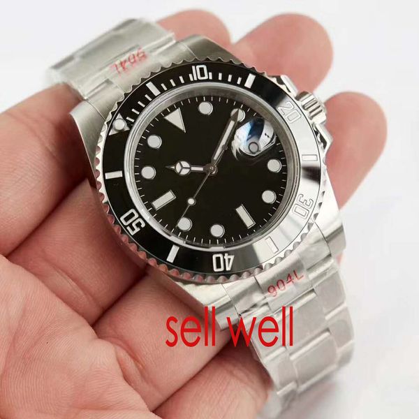 

luxury mens watches v8 904l 116610ln eta 2836 automatic mechanical watch black ceramic frame luminous diving watch dhl ing, Slivery;brown