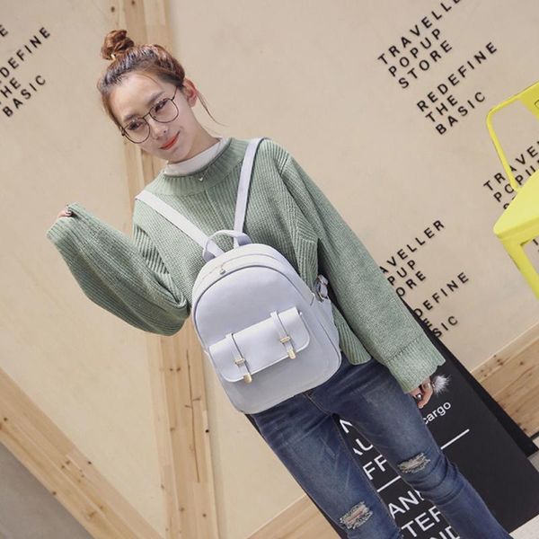 

3pcs/set mini backpack pu leather shoulder bag for women teenage girls fashion small bagpack female ladies school backpack