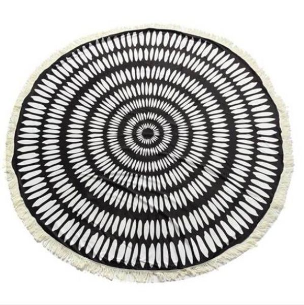 

wholesales 2019 beach towel round printed tassel bath towel sun block shawl serviette de plage