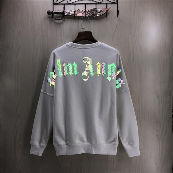 

19aw luxurious brand design palm angel hoodie reflections long sleeve hooded pullovers fashion streetwear casual jacket outdoor coat, Gray;blue